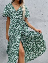 Floral Print Summer Wrap Dress