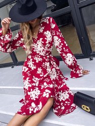 Floral Print Wrap Dress