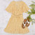 Floral Print Wrap-Tie V-Neck Mini Dress - Yellow