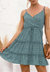 Floral Surplice Neck Dress - Teal