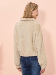 Fluffy Zip Up Sweater