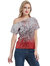 Glam Off-Shoulder Sequin Top - Silver and Red
