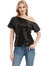 Glam Off-Shoulder Sequin Top - Black