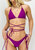 Halter Triangle String Wrap Tie Bikini Set - Purple