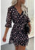 Heart Print Surplice Neck Dress