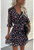 Heart Print Surplice Neck Dress