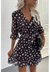 Heart Print Surplice Neck Dress