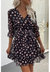 Heart Print Surplice Neck Dress