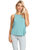 High Crewneck Casual Racerback Sleeveless Tank Top - Seafoam