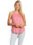 High Crewneck Casual Racerback Sleeveless Tank Top - Pink