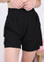 High Waist Bermuda Sports Shorts - Black