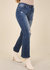 High Waist Distressed Flared Jeans