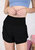 High Waist Double Layer Shorts - Black