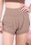 High Waist Double Layer Shorts - Brown