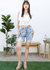 High Waisted Bermuda Denim Shorts