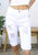 High Waisted Ripped Denim Shorts - White
