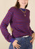 Horizontal Striped Knitted Round Collar Sweater