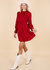 Jewel Neck Shirred Dress