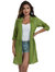 Junior Womens Black Sheer Chiffon Long Tunic Blouse Dress Shirt - Green