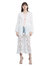 Lace Floral Crochet Embroidered Long Sleeve Drawstring Patchwork Kimono Cardigan - White