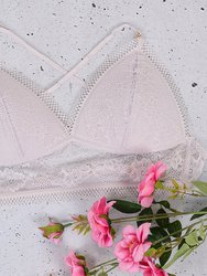 Lace Trim Strappy Bralette - Pink