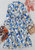 Leaf Print Button Shirt Dress - Blue