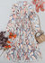 Leaf Print Button Shirt Dress - Beige