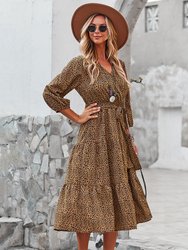 Leopard Print Tie Waist Dress