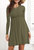 Lettuce Trim Empire Dress - Olive Green