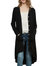 Long Sleeve Button Down Knit Ribbed Cardigan - Black