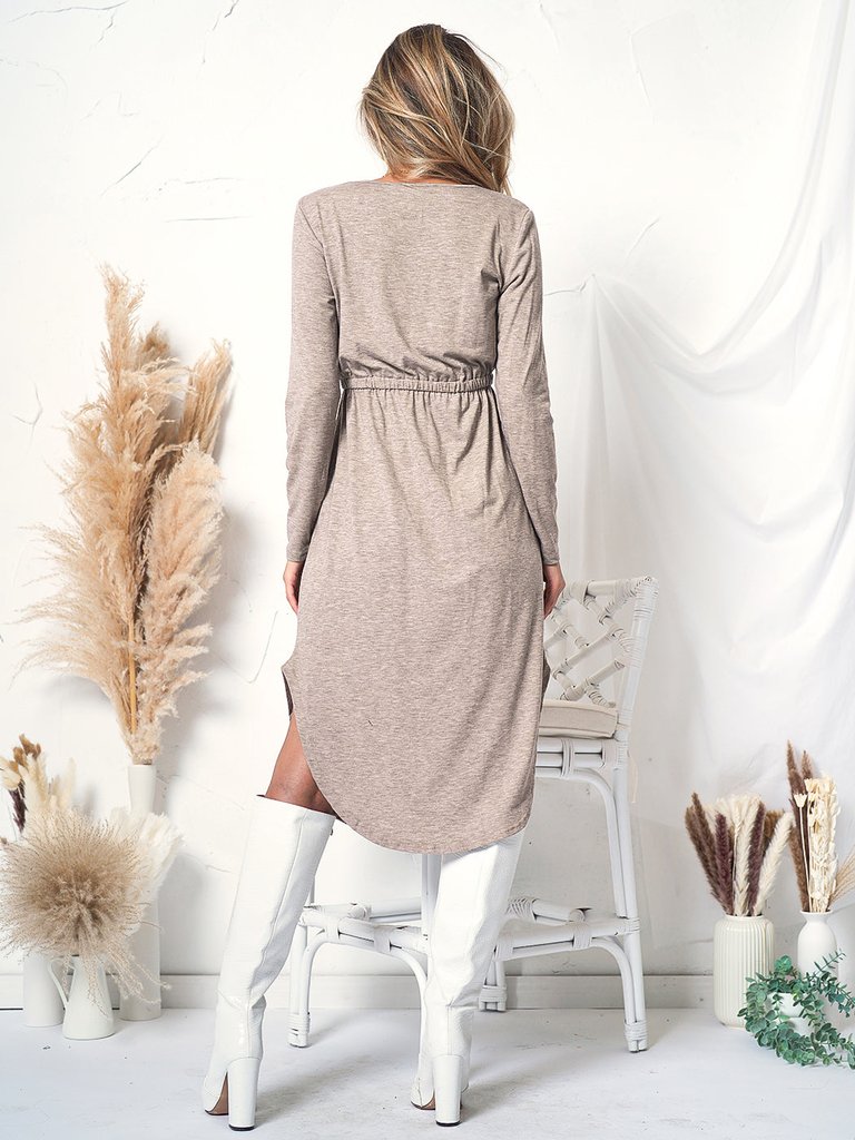 Long Sleeve Midi Shirt Dress