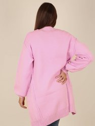 Long Sleeve Overcoat Sweater Open Front Cardi