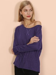 Lux Boatneck Long Sleeve Top - Purple