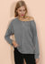 Lux Boatneck Long Sleeve Top - Gray