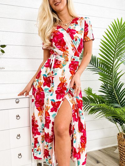 Anna-Kaci Lux Wrap Floral Print Dress product