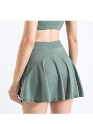 Mini Ruffled Flounce Lined Circle Tennis Skirt