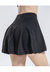 Mini Ruffled Flounce Lined Circle Tennis Skirt - Black
