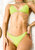Minimal Thin Strap Triangle Ribbed High Rise Thong Bikini Set - Lime Green