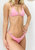 Minimal Thin Strap Triangle Ribbed High Rise Thong Bikini Set - Mauve Pink