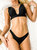 Minimal Triangle Bralette High Rise Bikini Set - Black