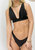 Minimal Triangle Bralette High Rise Bikini Set - Black