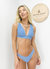 Minimal Triangle Bralette High Rise Bikini Set - Blue - Blue
