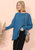 Mixed Knit Zipper Slit Sweater - Royal Blue
