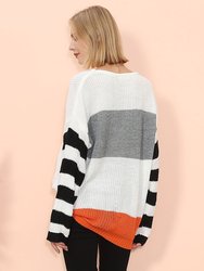 Mixed Striped Oversized Sweater