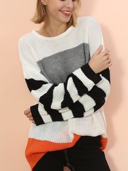 Mixed Striped Oversized Sweater