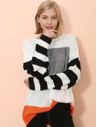 Mixed Striped Oversized Sweater