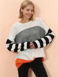 Mixed Striped Oversized Sweater