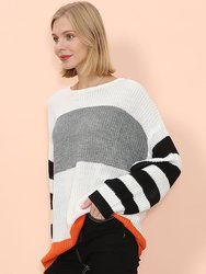 Mixed Striped Oversized Sweater