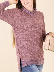 Mock Neck Two Tone Sweater