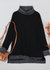 Mock Neck Two Tone Sweater - Black